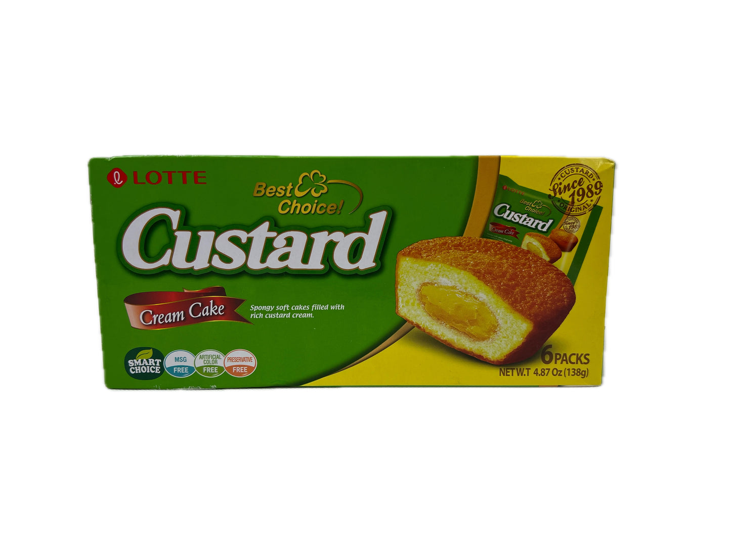 Lotte Custard Cream Cake Snack 6 Packs